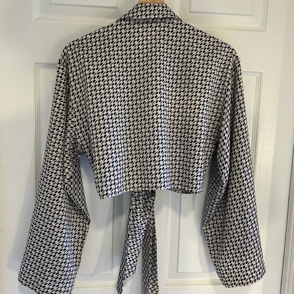 Dynamite Checkered Top with Tie - Picture 3 of 10
